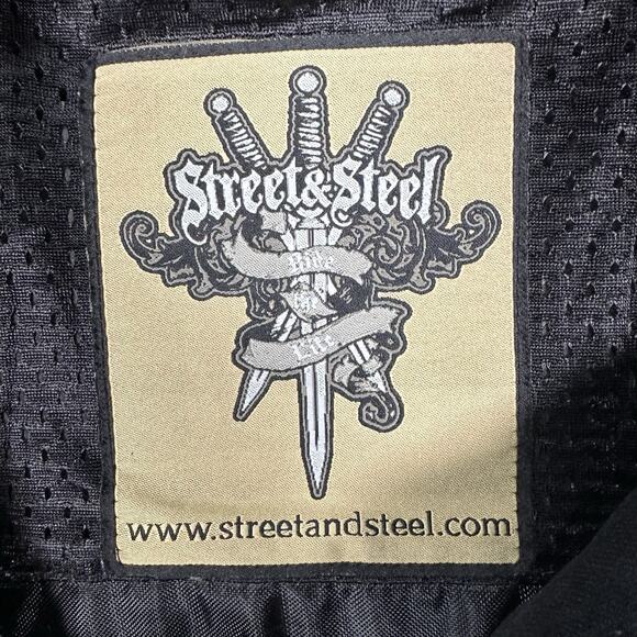Street & Steel Armored Padded Motorcycle Biker Jacket Black Men’s Size Large - Picture 6 of 15